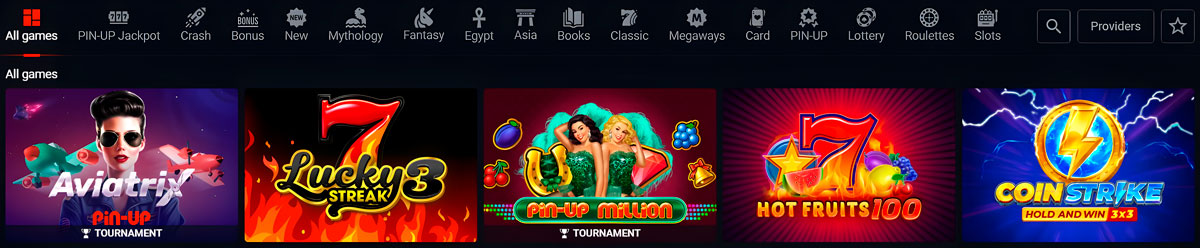 Pin Up Casino slot machines All games